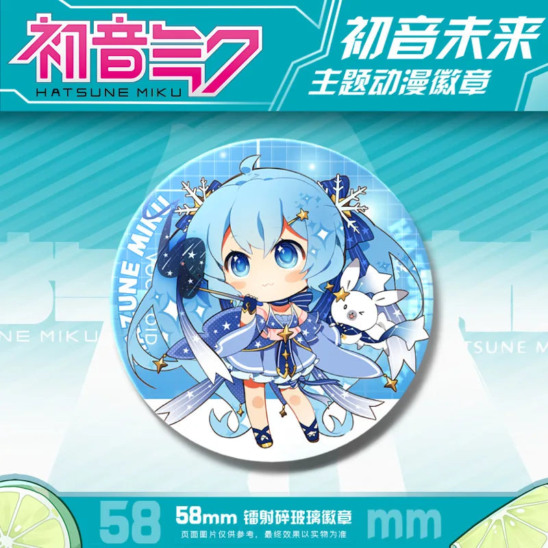 Hatsune Miku Anime Kawaii Button Pin - Cute Badges for Backpacks & Fans - Hatsune Miku 20 / 58mm - Anime - Apparel &