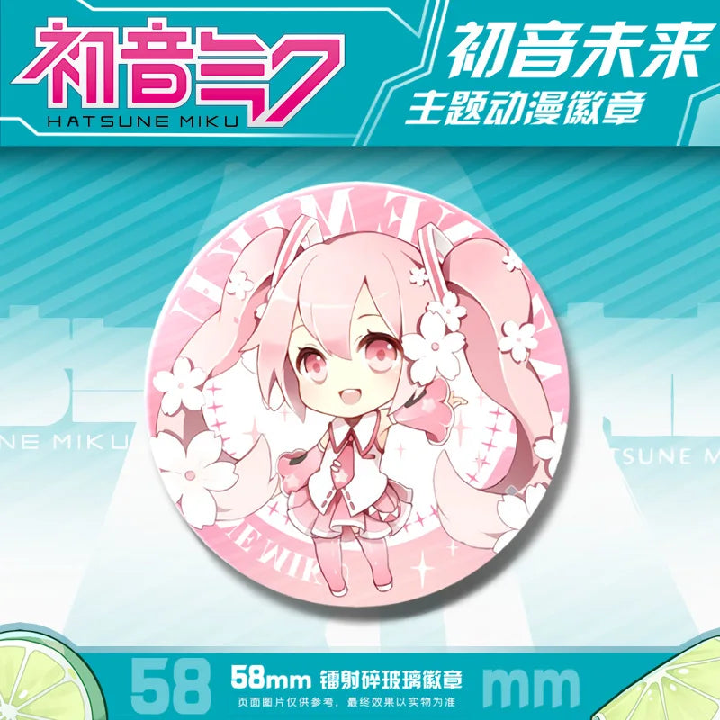 Hatsune Miku Anime Kawaii Button Pin - Cute Badges for Backpacks & Fans - Hatsune Miku 22 / 58mm - Anime - Apparel &