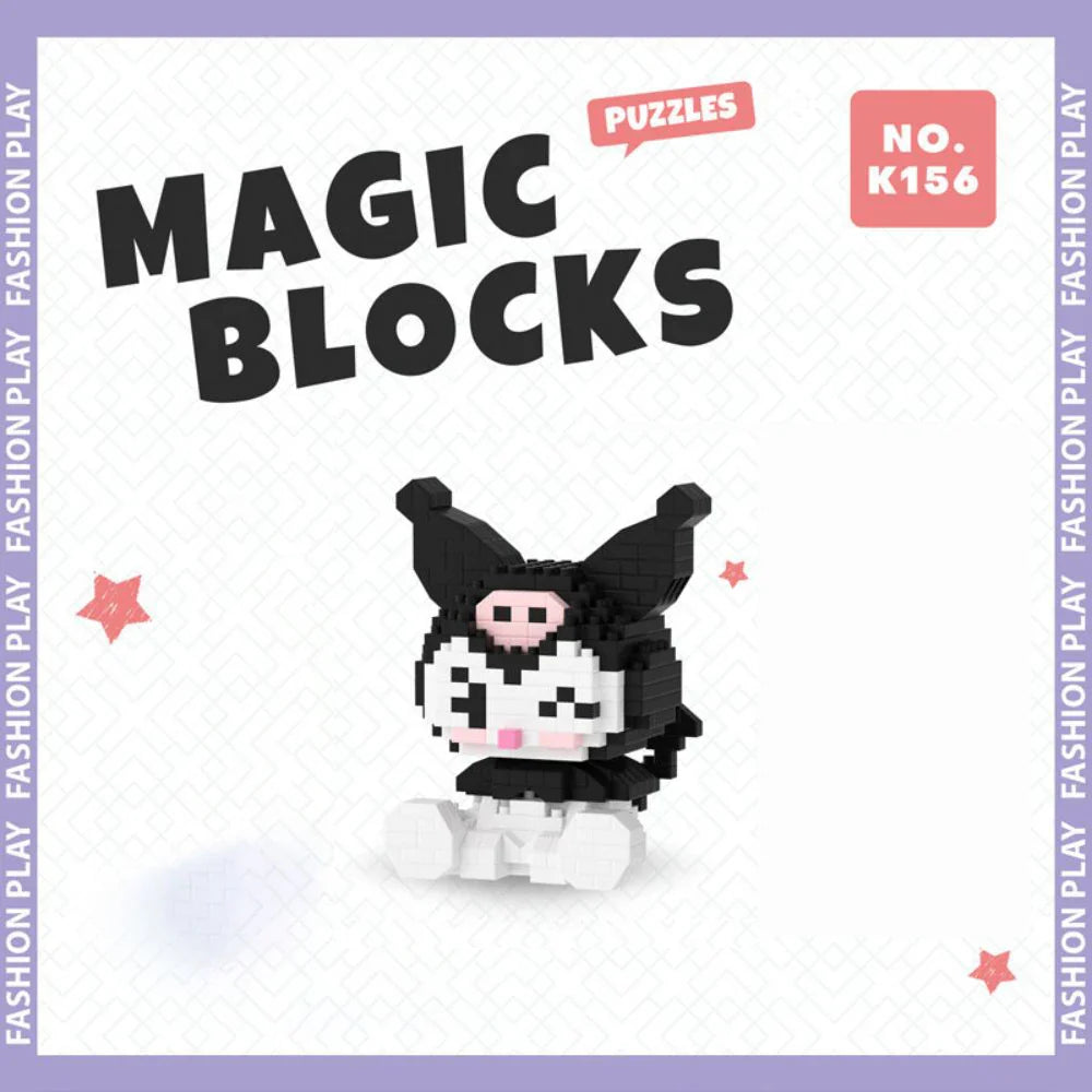 Hello Kitty Building Block - Sanrio Anime Figure - Kuromi / No Box - Anime - Action & Toy Figures - 9 - 2024