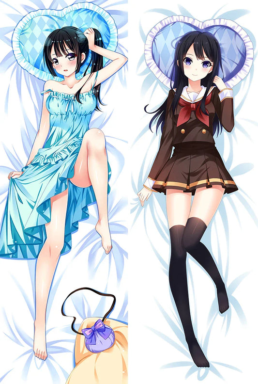 Hibike! Euphonium Dakimakura - Oumae Kumiko & Kousaka Reina Anime Pillow Case - Blue / 34x100cm Peach Skin - Anime