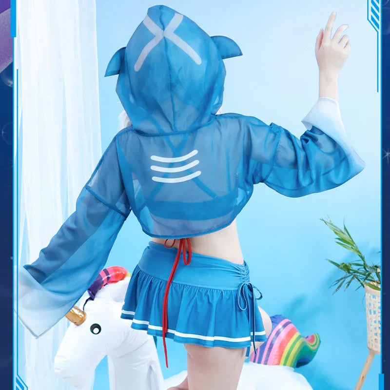 Hololive Gawr Gura Swimsuit Cosplay - Anime Beachwear Set with Wig - Anime - Costumes - 3 - 2024
