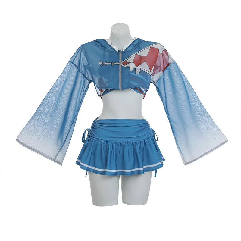 Hololive Gawr Gura Swimsuit Cosplay - Anime Beachwear Set with Wig - Swimsuit / S - Anime - Costumes - 8 - 2024