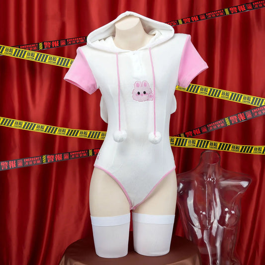 Kawaii Bunny Girl Plush Hoodie Cosplay - Beige / One Size - Anime - Clothing - 2 - 2024