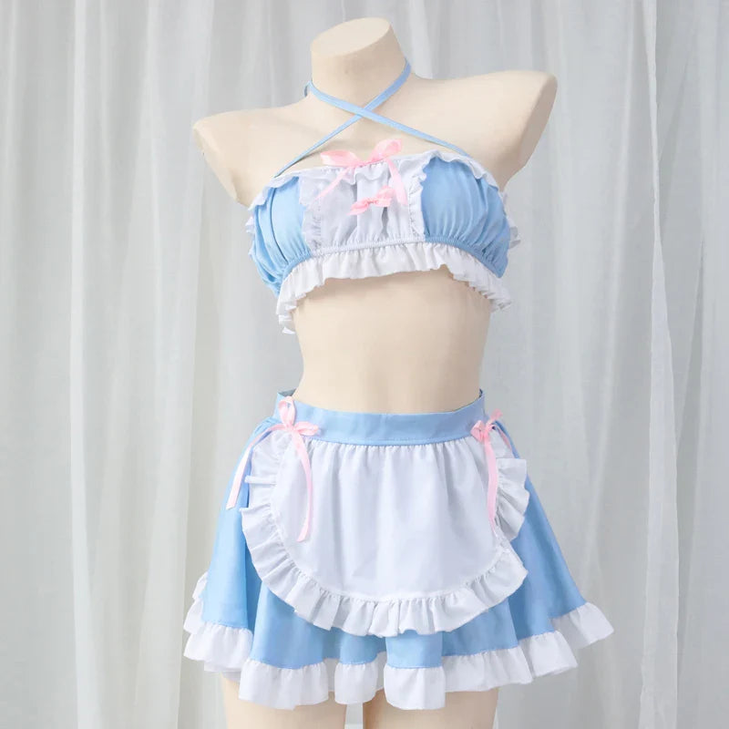 Kawaii Girl Anime Cafe Clerk Maid Uniform - Blue / One Size - Anime - Costumes - 1 - 2024
