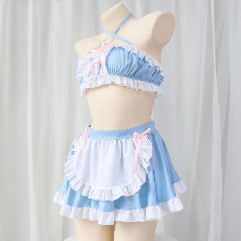 Kawaii Girl Anime Cafe Clerk Maid Uniform - Blue / One Size - Anime - Costumes - 2 - 2024