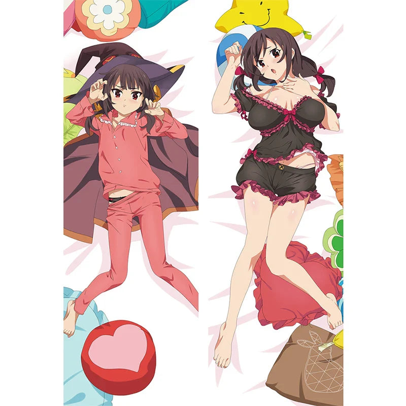 Konosuba Dakimakura - Yunyun Eris Megumin Cartoon Anime Pillowcase - Anime - Clothing - 3 - 2024