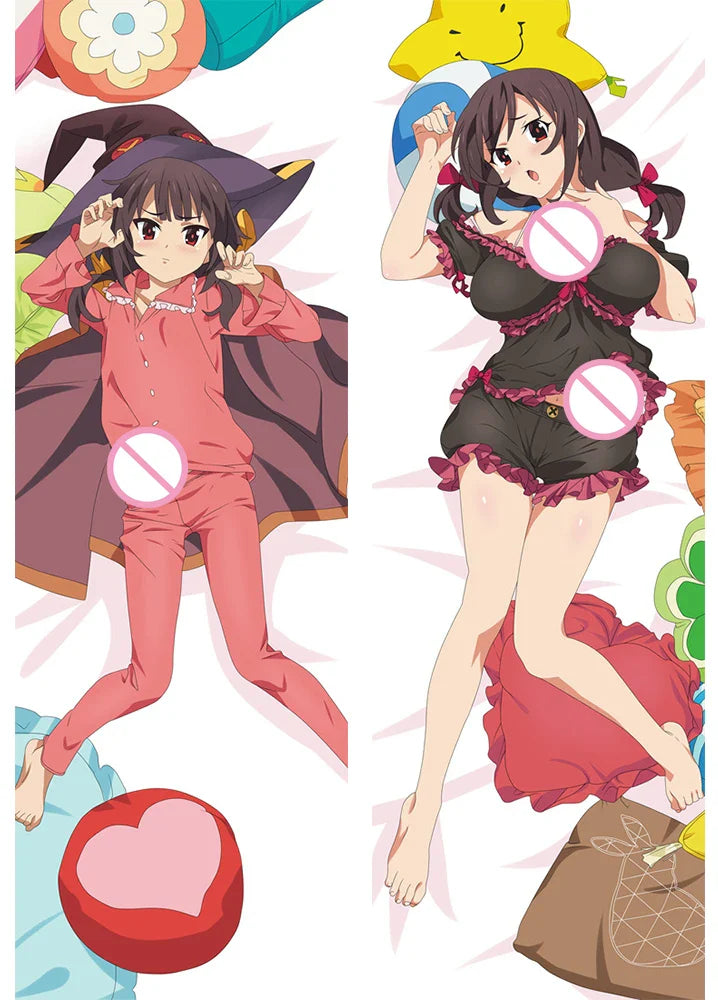 Konosuba Dakimakura - Yunyun Eris Megumin Cartoon Anime Pillowcase - Megumin-81046 / 34x100cm 2way - Anime - Clothing