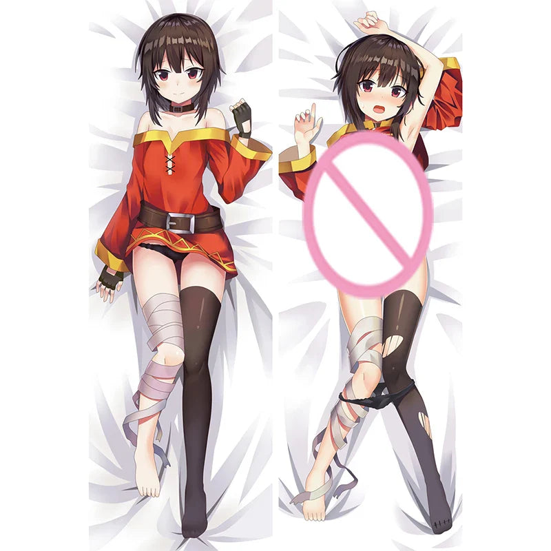 Konosuba Dakimakura - Yunyun Eris Megumin Cartoon Anime Pillowcase - Anime - Clothing - 4 - 2024
