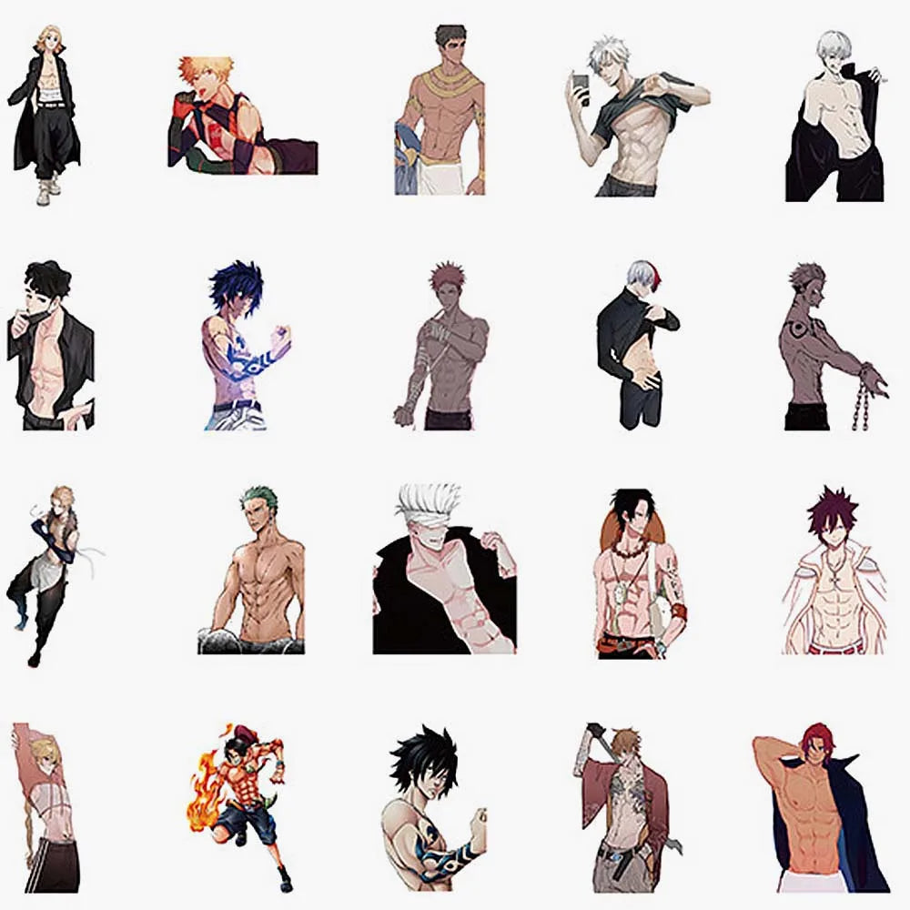 Cartoon Anime Muscle Man DIY Graffiti Stickers Pack - Anime - Decorative Stickers - 5 - 2024