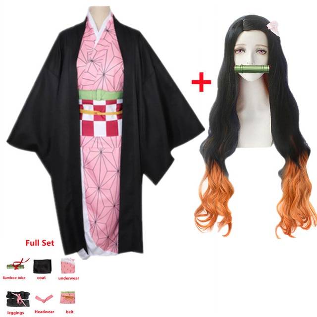 Nezuko Cosplay - Suit and wig / child size 140cm / Kimetsu - Anime - Traditional & Ceremonial Clothing - 41 - 2024