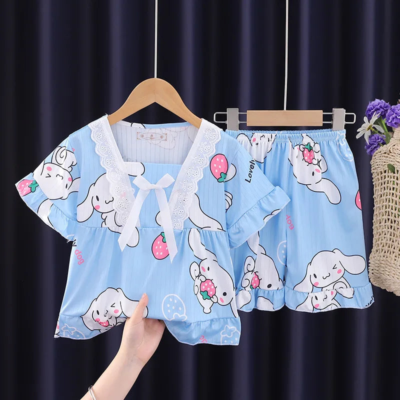 Sanrio Cartoon Children Pajamas - Blue / 12 - Anime - Sleepwear & Loungewear - 7 - 2024