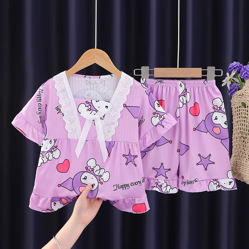 Sanrio Cartoon Children Pajamas - Purple / 12 - Anime - Sleepwear & Loungewear - 9 - 2024