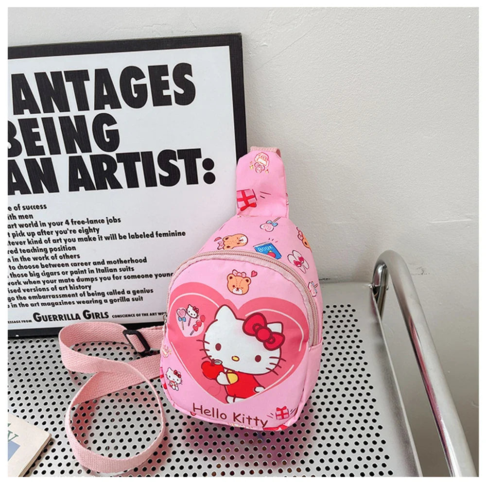Sanrio Anime Chest Bag: Hello Kitty Kuromi Pochacco Cinnamoroll Pompompurin - hello kitty - Anime - Luggage & Bags - 9