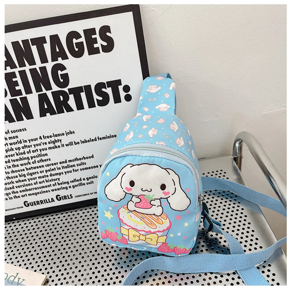 Sanrio Anime Chest Bag: Hello Kitty Kuromi Pochacco Cinnamoroll Pompompurin - cinnamoroll - Anime - Luggage & Bags - 11