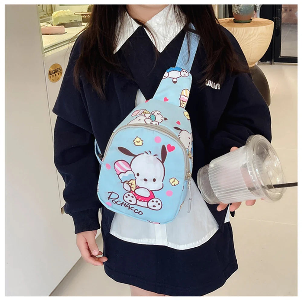Sanrio Anime Chest Bag: Hello Kitty Kuromi Pochacco Cinnamoroll Pompompurin - Anime - Luggage & Bags - 4 - 2024