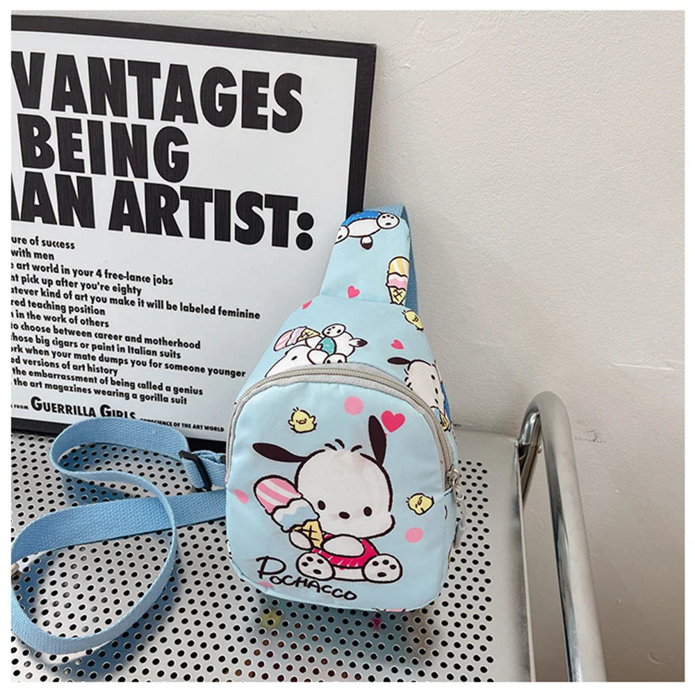 Sanrio Anime Chest Bag: Hello Kitty Kuromi Pochacco Cinnamoroll Pompompurin - Anime - Luggage & Bags - 8 - 2024