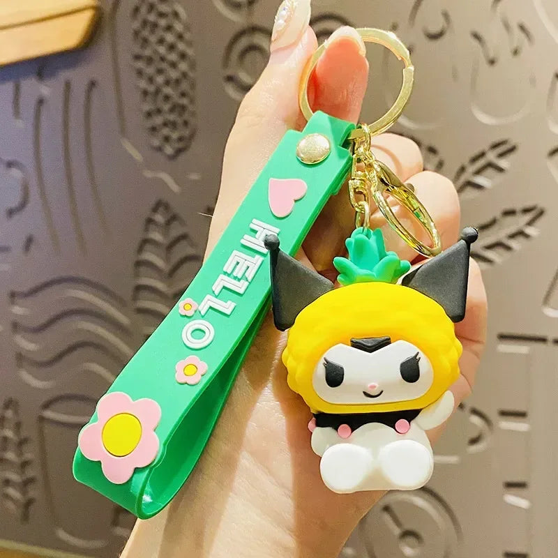 Sanrio Fruit Keychain - Kuromi Cinnamoroll & Pochacco Charm - A4 - Anime - Keychains - 10 - 2024