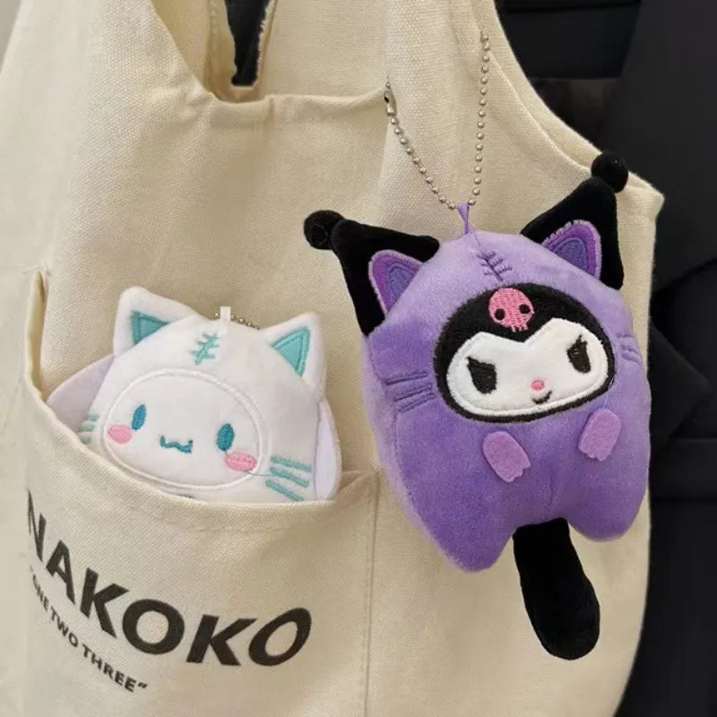 Sanrio Kuromi Cinnamoroll Cat Doll Keychain - Anime - Stuffed Animals - 2 - 2024