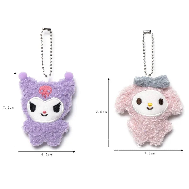 Sanrio Kuromi Cinnamoroll Cat Doll Keychain - A-2pcs 1 - Anime - Stuffed Animals - 15 - 2024
