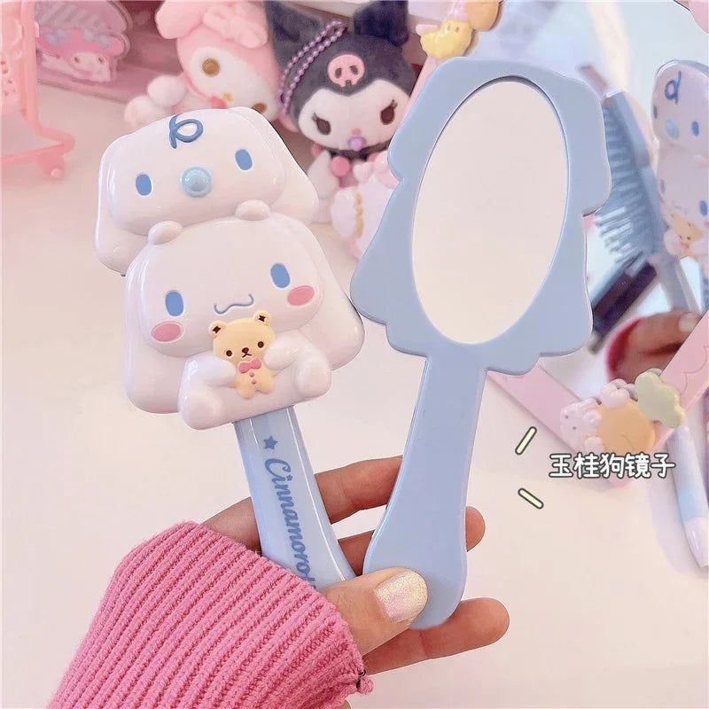 Sanrio Anime Kuromi Hand-held Makeup Mirror - Cinnamoroll 1 - Anime - Makeup Tools - 4 - 2024