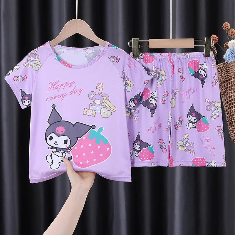 Sanrio Kuromi Pajamas Set - Cute Anime Children Sleepwear - 25 / 8(95-105cm) - Anime - Clothing Tops - 13 - 2024