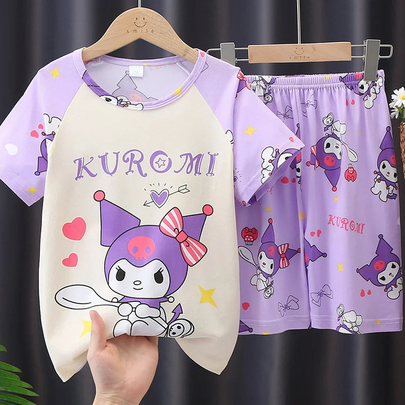 Sanrio Kuromi Pajamas Set - Cute Anime Children Sleepwear - Anime - Clothing Tops - 4 - 2024