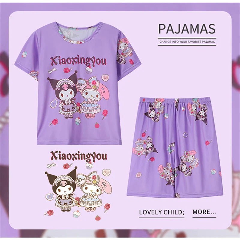 Sanrio Kuromi Pajamas Set - Cute Anime Children Sleepwear - 15 / 8(95-105cm) - Anime - Clothing Tops - 18 - 2024