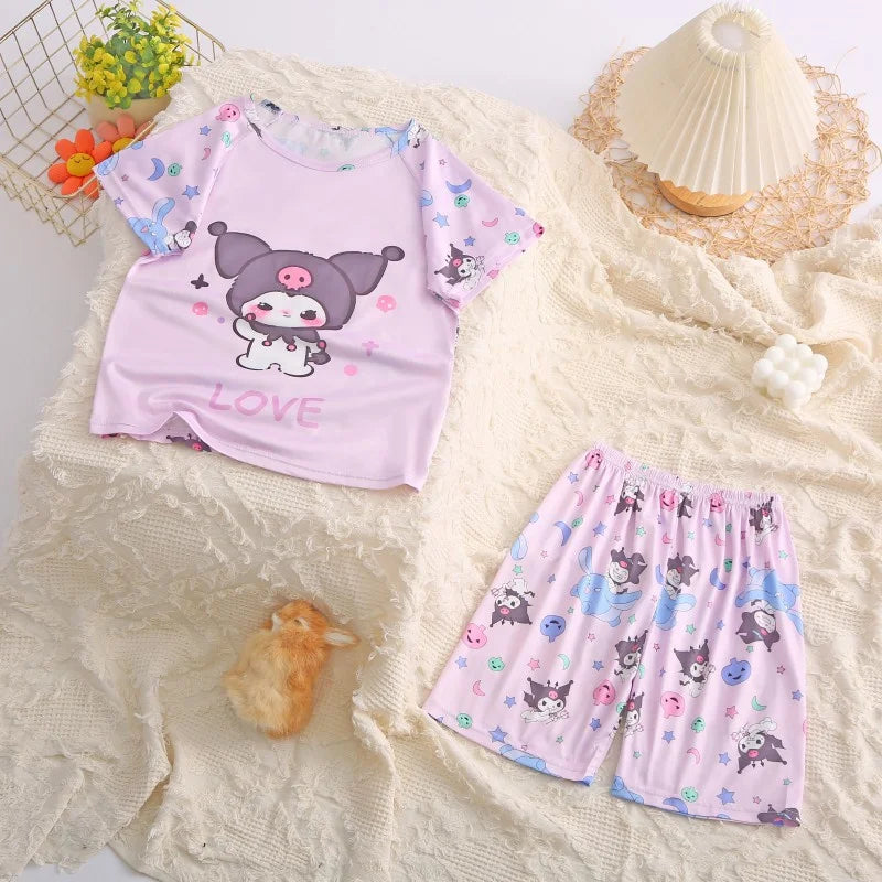 Sanrio Kuromi Pajamas Set - Cute Anime Children Sleepwear - 22 / 16(135-145cm) - Anime - Clothing Tops - 9 - 2024