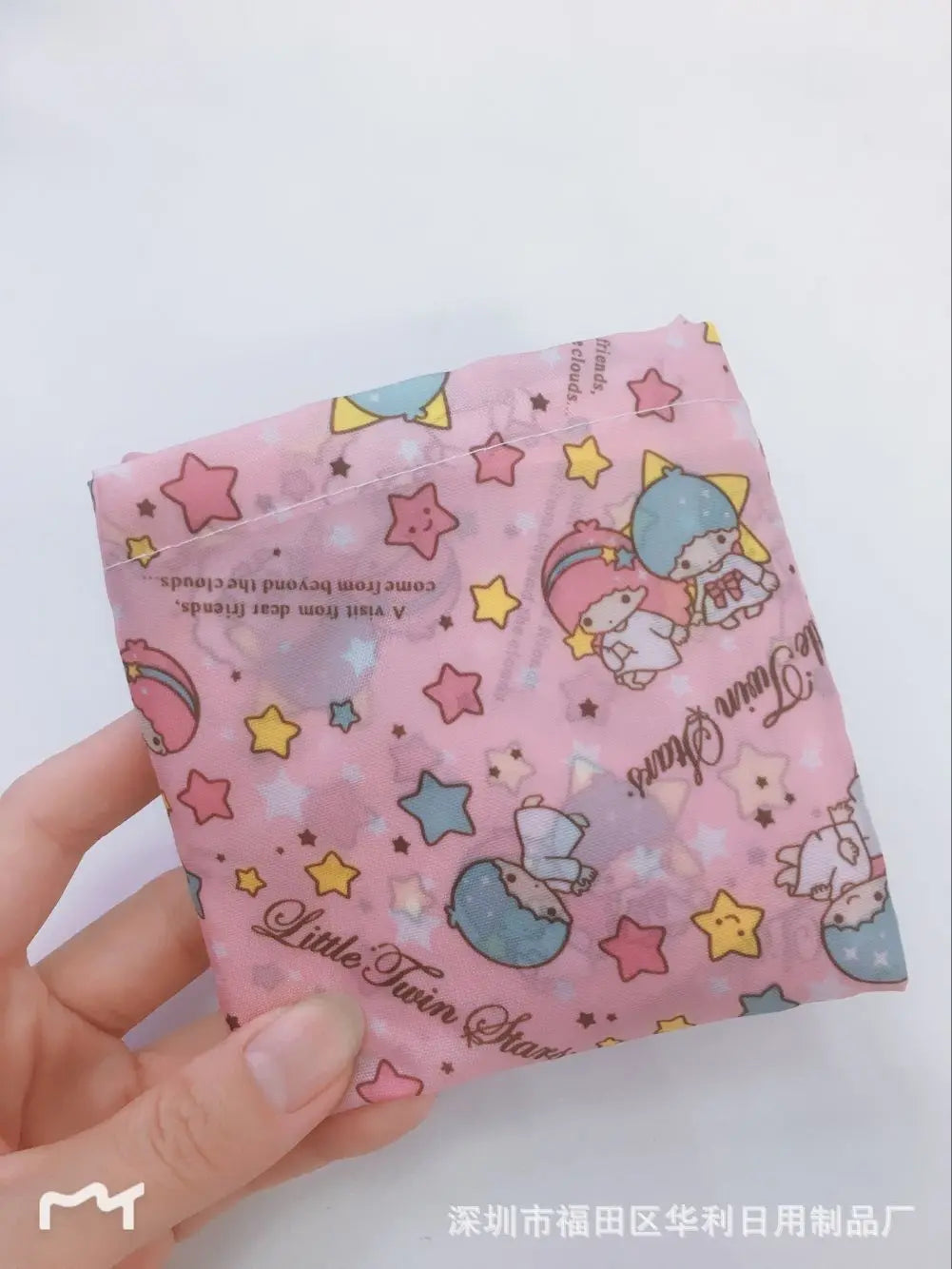 Sanrio Small Folding Shopping Bag: Hello Kitty Kuromi Melody Cinnamoroll Polyester Eco Bag - LittleTwinStars