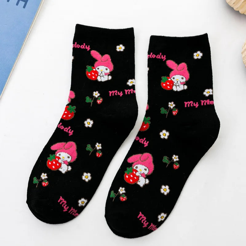 Sanrio Anime Socks - Hello Kitty Kuromi Melody Cinnamoroll - My melody 2 - Anime - Socks - 26 - 2024