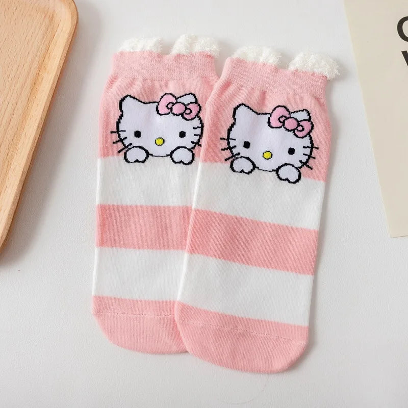 Sanrio Anime Socks - Hello Kitty Kuromi Melody Cinnamoroll - hellokitty 4 - Anime - Socks - 19 - 2024