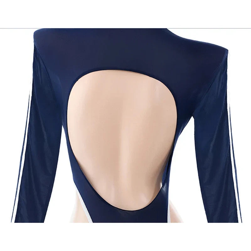 Anime Schoolgirl Swim Class Uniform - Cosplay Bodysuit Outfit - Blue / One Size - Tops & Tees - Costumes - 5 - 2024