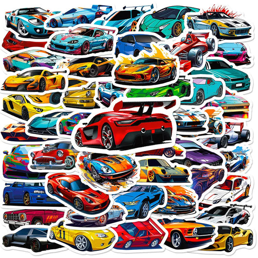Variety Pack: Cartoon Racing Car Anime Stickers - 10/50 Pieces - 10pcs Random - Anime - Decorative Stickers - 1 - 2024