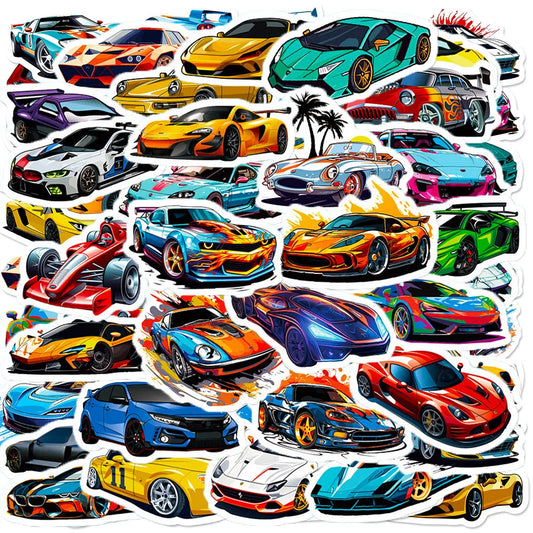 Variety Pack: Cartoon Racing Car Anime Stickers - 10/50 Pieces - Anime - Decorative Stickers - 2 - 2024