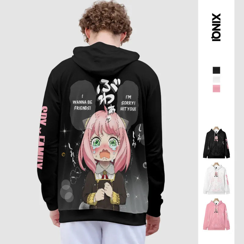 Anya Forger 3D Cosplay Hoodie - Unisex Harajuku Spy X Family Sweatshirt - T-Shirts - Shirts & Tops - 1 - 2024