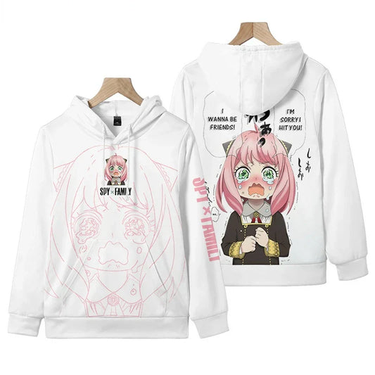 Anya Forger 3D Cosplay Hoodie - Unisex Harajuku Spy X Family Sweatshirt - White / 100 - T-Shirts - Shirts & Tops - 7