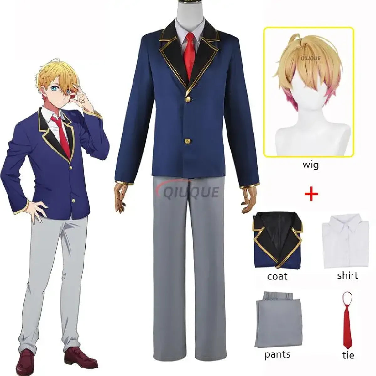 Oshi No Ko Aqua Hoshino Cosplay Costume with Wig - Best Sellers - Cosplay - 1