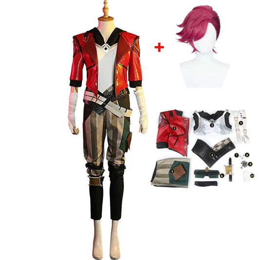Vi Arcane Cosplay Costume Set with Wig - Anime - Cosplay - 1