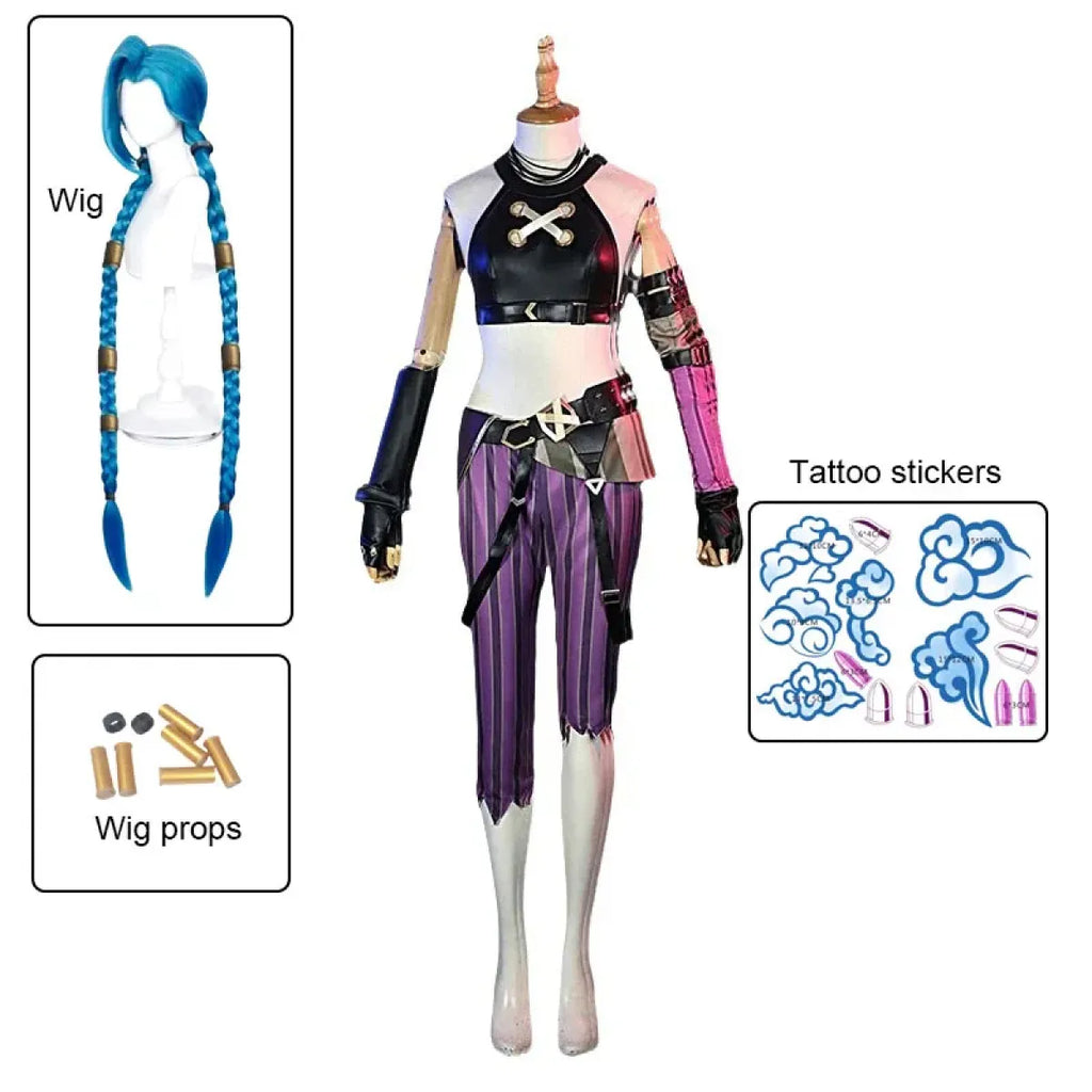 Arcane Jinx Cosplay Costume Set – League of Legends - Cosplay - Cosplay - 7