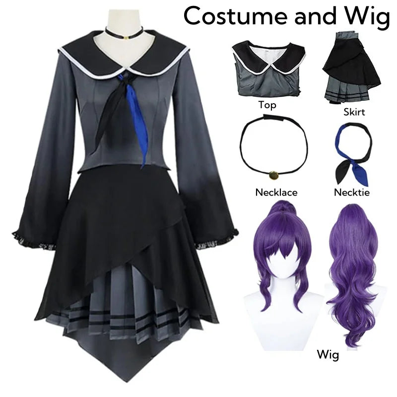 Asahina Mafuyu Cosplay Dress – Project Sekai Gothic School Uniform & Wig - S / Costume and wig - All Dresses