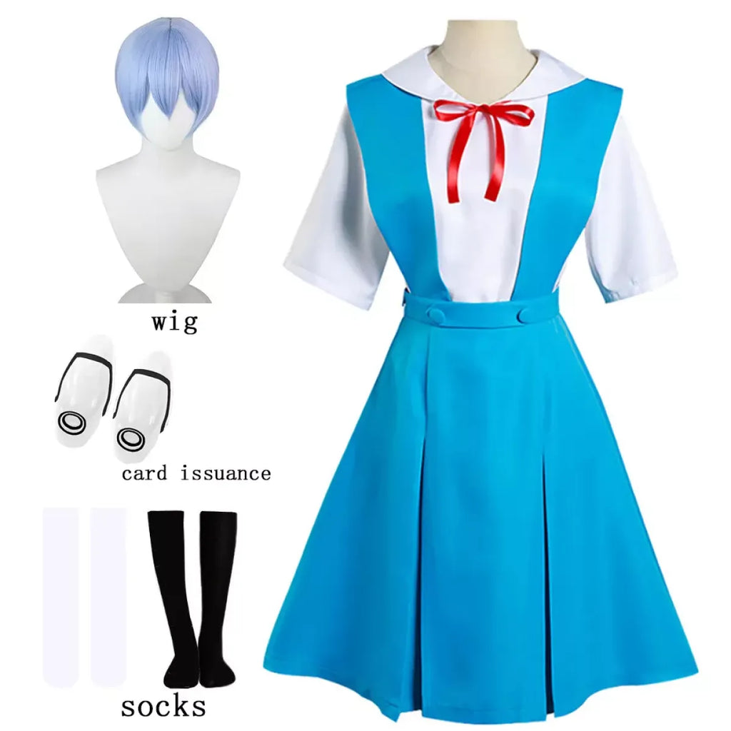 Rei Ayanami & Asuka Langley Soryu Cosplay Costume - School Uniform Dresses - All Dresses - 11