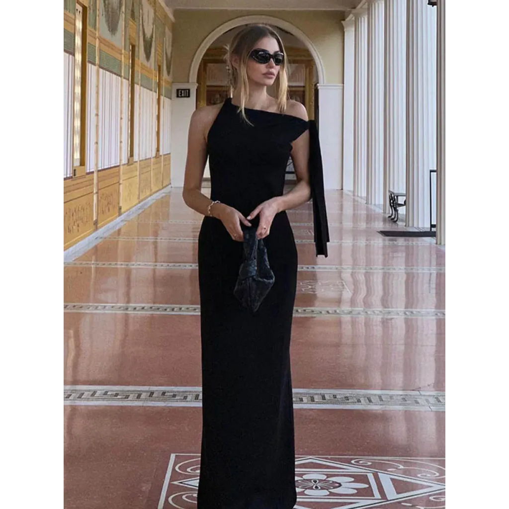 Sweet Asymmetrical Bow Long Dress - All Dresses - Dresses - 4