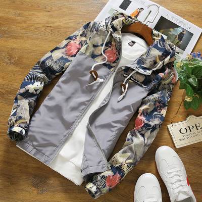 Autumn Floral Hooded Jacket - Gray / 4XL - Jackets & Coats - Coats & Jackets - 9 - 2024