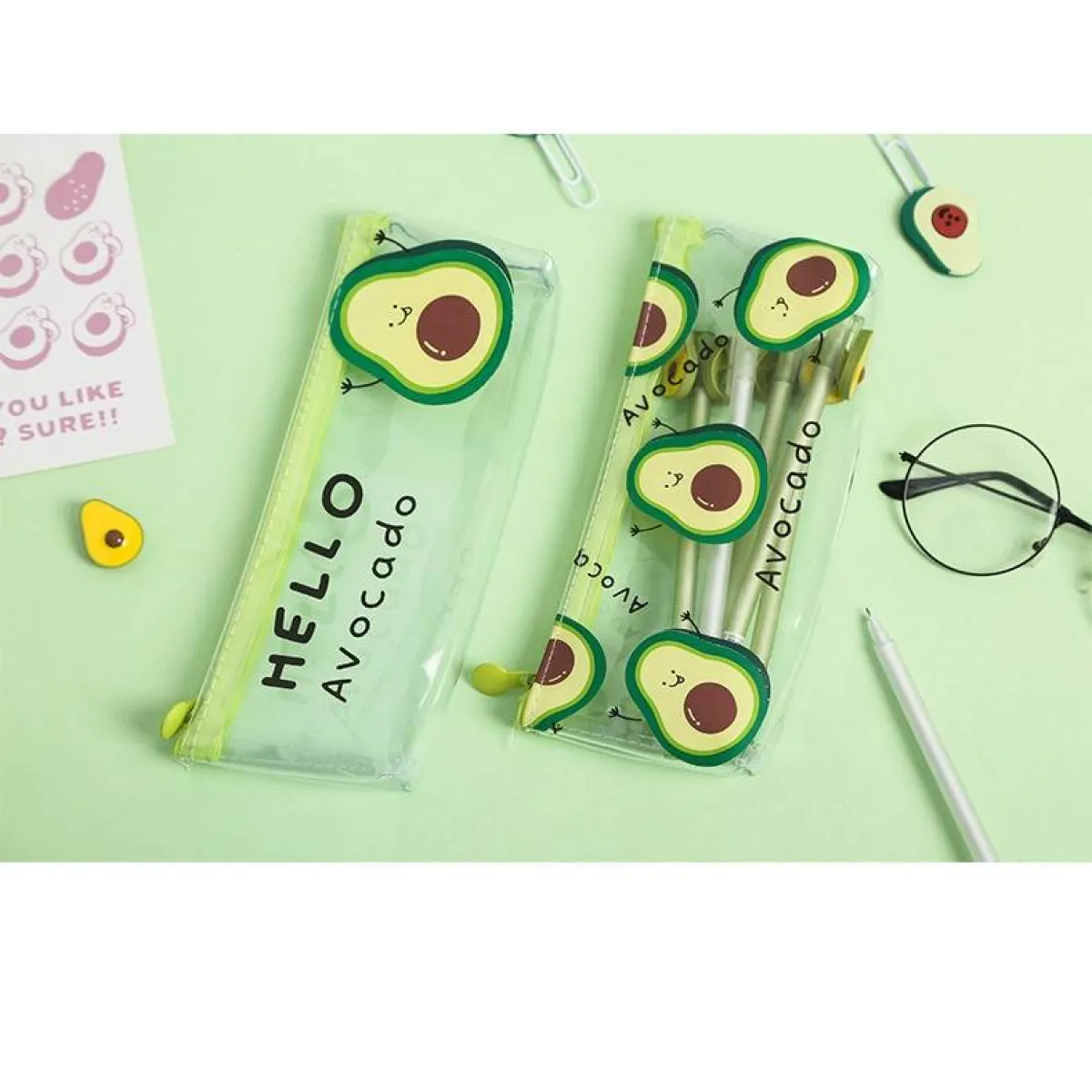 Cute Kawaii Avocado Pencil Case - Stationery & More - 11