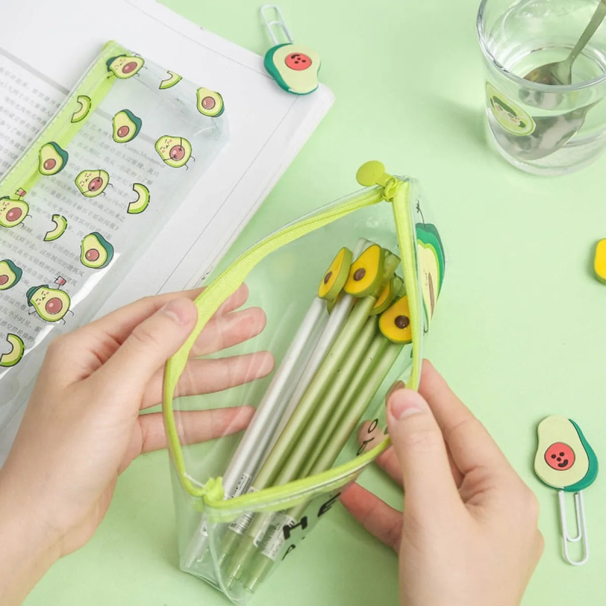 Cute Kawaii Avocado Pencil Case - Stationery & More - 2
