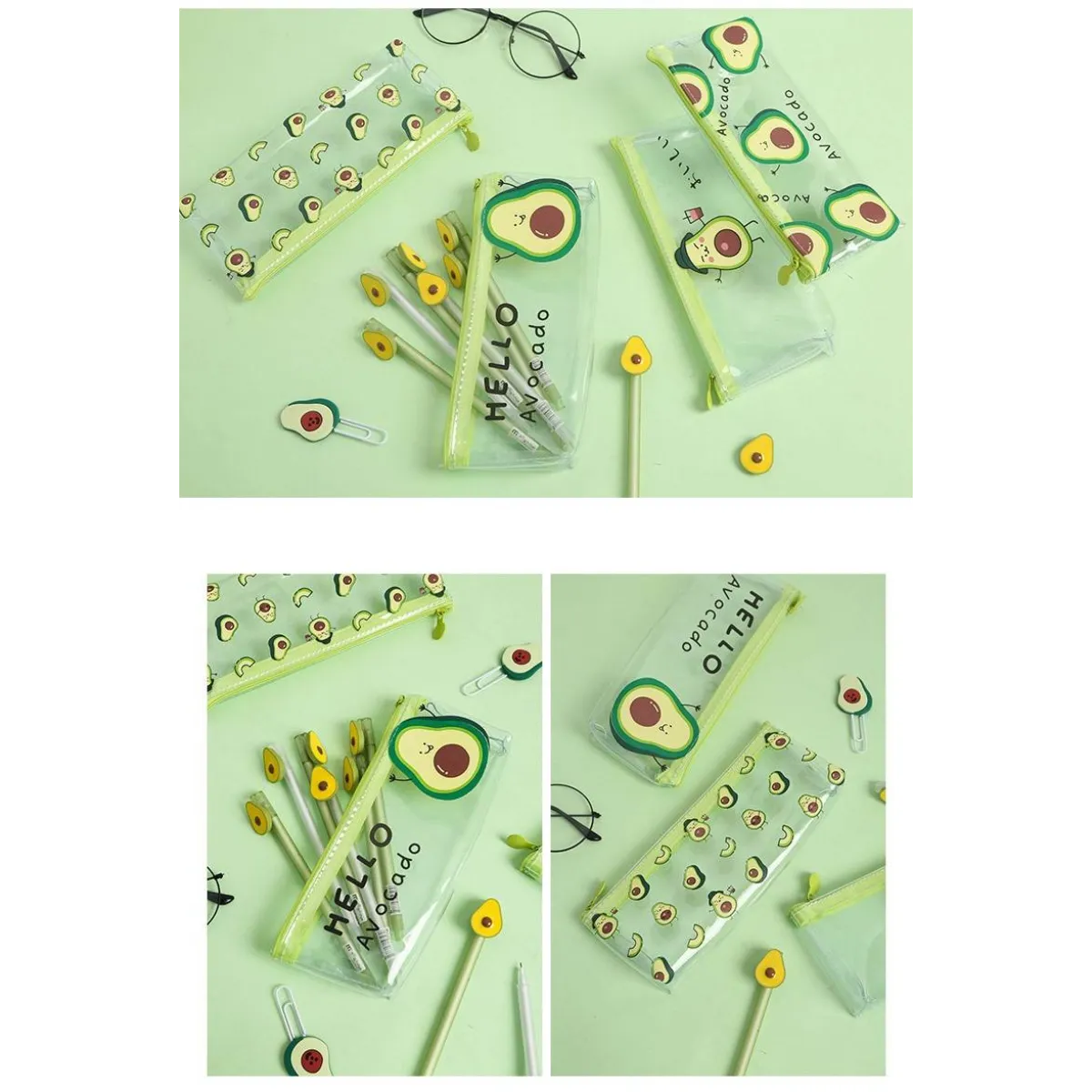 Cute Kawaii Avocado Pencil Case - Stationery & More - 9