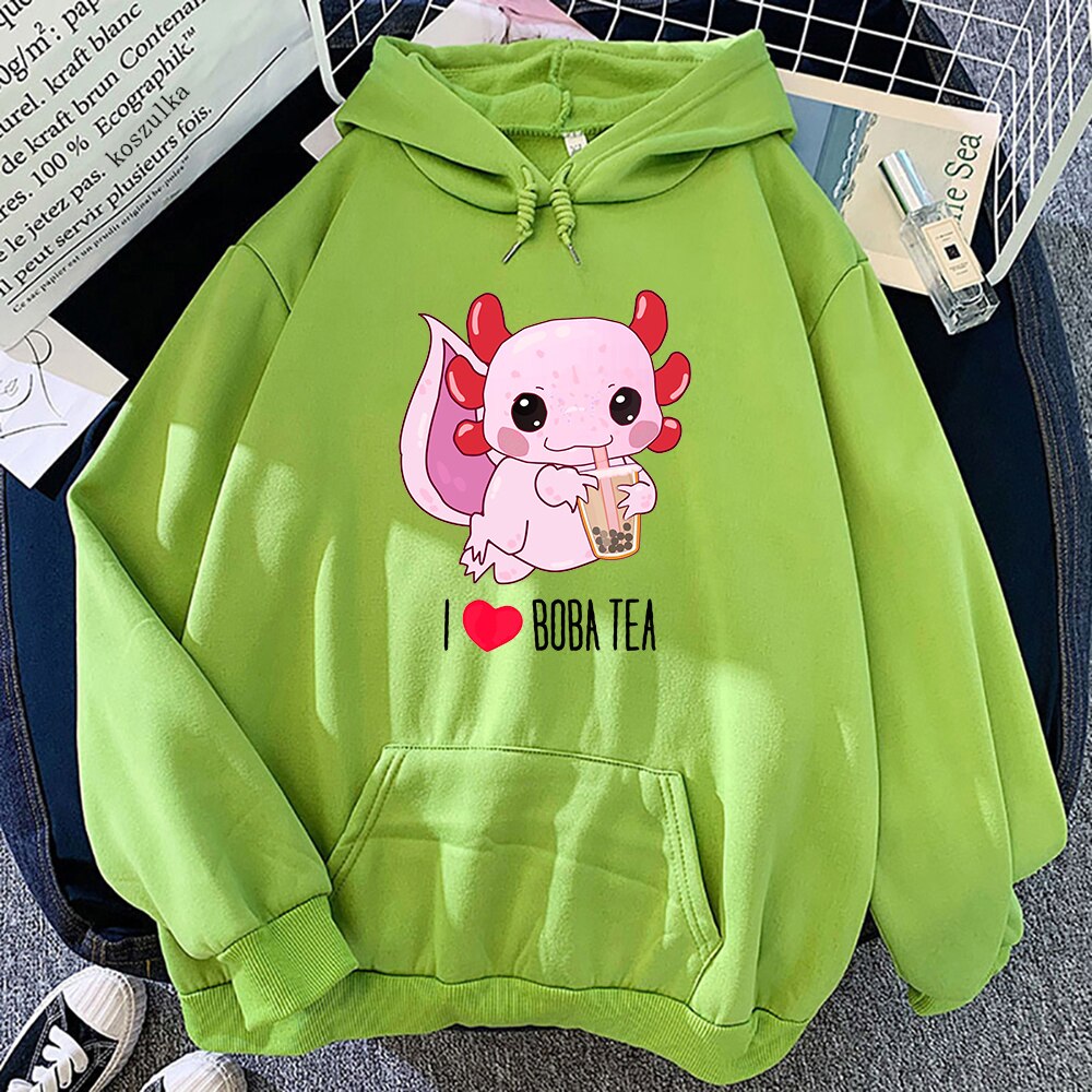 Axolotl Boba Milk Tea Hoodie - Women’s Clothing & Accessories - Shirts & Tops - 16 - 2024