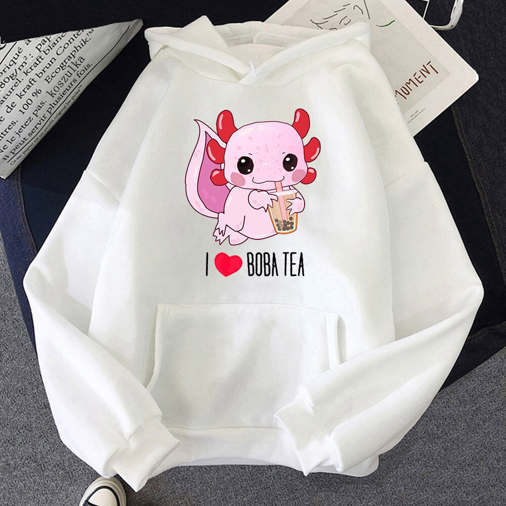 Axolotl Boba Milk Tea Hoodie - Women’s Clothing & Accessories - Shirts & Tops - 18 - 2024