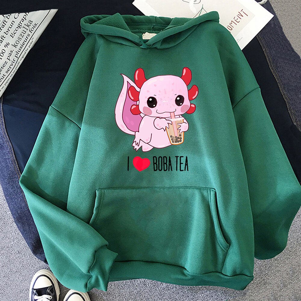 Axolotl Boba Milk Tea Hoodie - Women’s Clothing & Accessories - Shirts & Tops - 19 - 2024