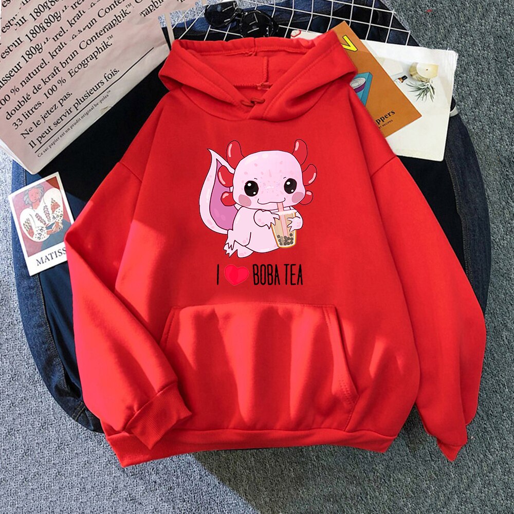 Axolotl Boba Milk Tea Hoodie - Women’s Clothing & Accessories - Shirts & Tops - 20 - 2024